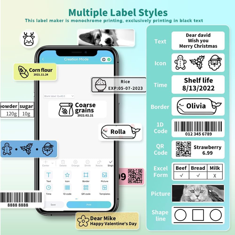 Phomemo D30 Label Maker Machine with tape