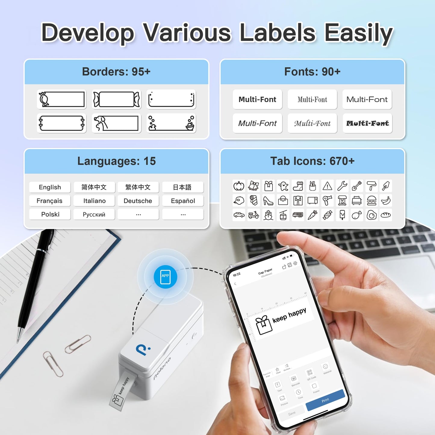 KUPIS P31S Label Maker Machine with Tape