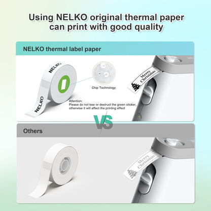 NELKO P21 Label Maker Tape, 14x40mm 180 Tapes/Roll, 3-Roll, White